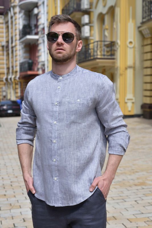 Сорочка з коміром-стійкою